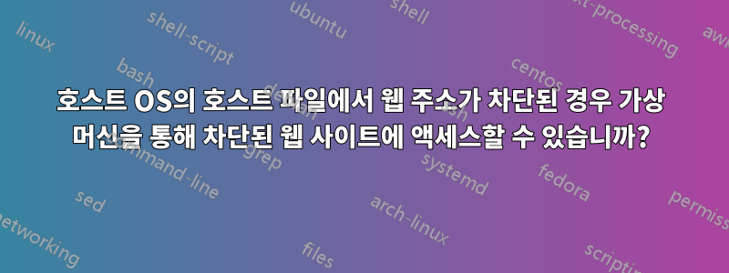 호스트 OS의 호스트 파일에서 웹 주소가 차단된 경우 가상 머신을 통해 차단된 웹 사이트에 액세스할 수 있습니까?