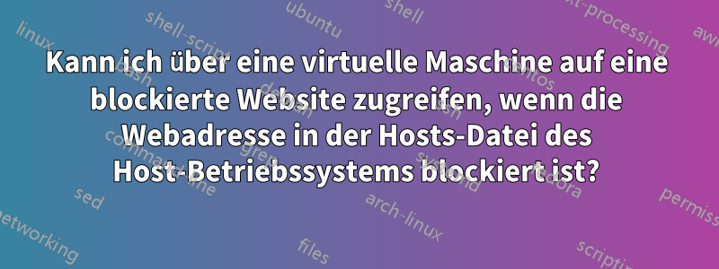 Kann ich über eine virtuelle Maschine auf eine blockierte Website zugreifen, wenn die Webadresse in der Hosts-Datei des Host-Betriebssystems blockiert ist?