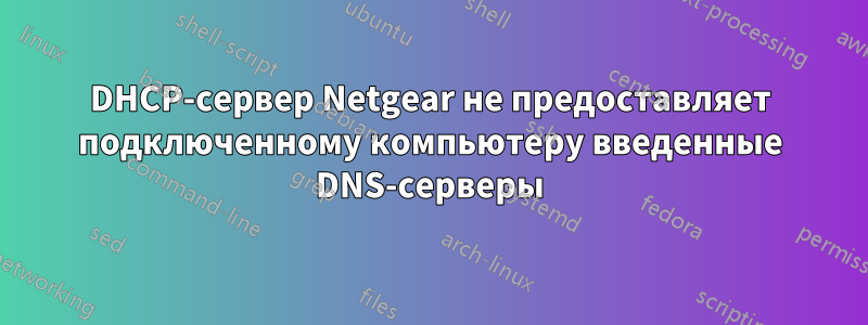 DHCP-сервер Netgear не предоставляет подключенному компьютеру введенные DNS-серверы