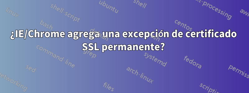 ¿IE/Chrome agrega una excepción de certificado SSL permanente?