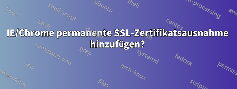 IE/Chrome permanente SSL-Zertifikatsausnahme hinzufügen?