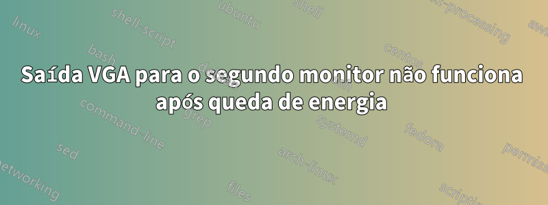 Saída VGA para o segundo monitor não funciona após queda de energia