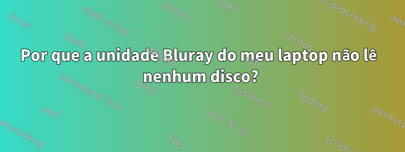 Por que a unidade Bluray do meu laptop não lê nenhum disco?