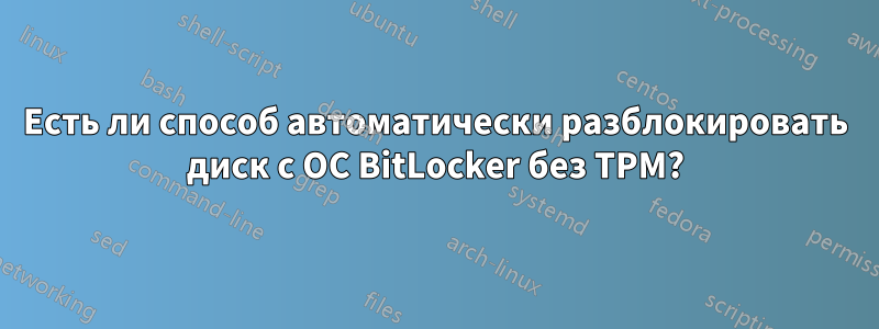 Есть ли способ автоматически разблокировать диск с ОС BitLocker без TPM?