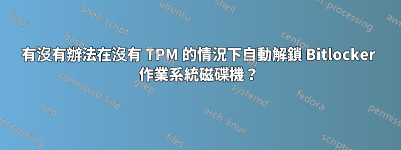 有沒有辦法在沒有 TPM 的情況下自動解鎖 Bitlocker 作業系統磁碟機？