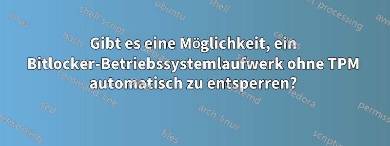 Gibt es eine Möglichkeit, ein Bitlocker-Betriebssystemlaufwerk ohne TPM automatisch zu entsperren?