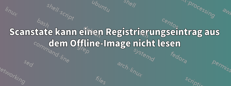 Scanstate kann einen Registrierungseintrag aus dem Offline-Image nicht lesen