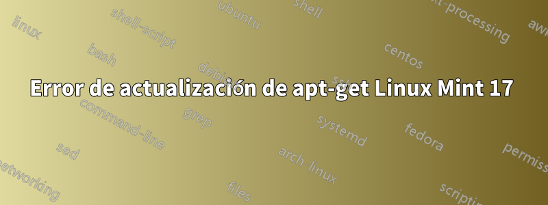 Error de actualización de apt-get Linux Mint 17