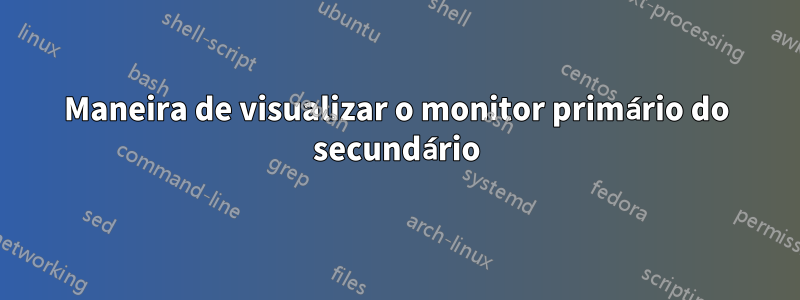 Maneira de visualizar o monitor primário do secundário