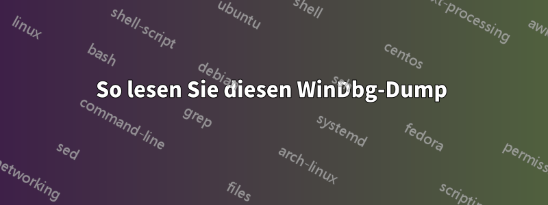 So lesen Sie diesen WinDbg-Dump