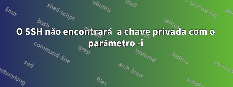 O SSH não encontrará a chave privada com o parâmetro -i