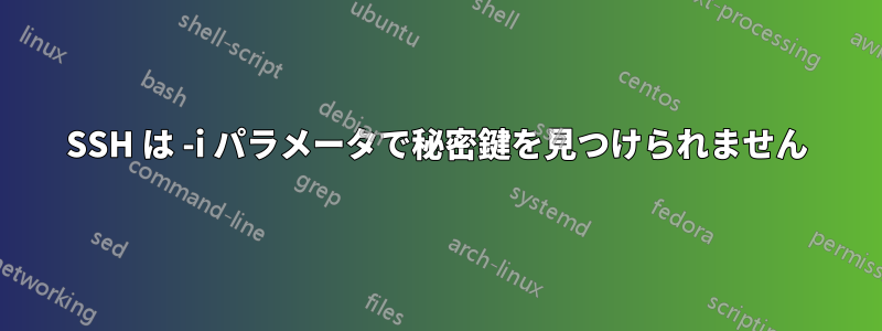 SSH は -i パラメータで秘密鍵を見つけられません