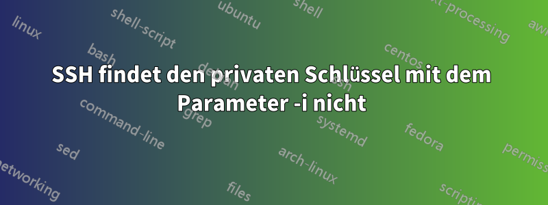 SSH findet den privaten Schlüssel mit dem Parameter -i nicht