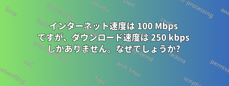 インターネット速度は 100 Mbps ですが、ダウンロード速度は 250 kbps しかありません。なぜでしょうか?