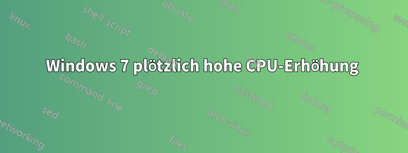 Windows 7 plötzlich hohe CPU-Erhöhung