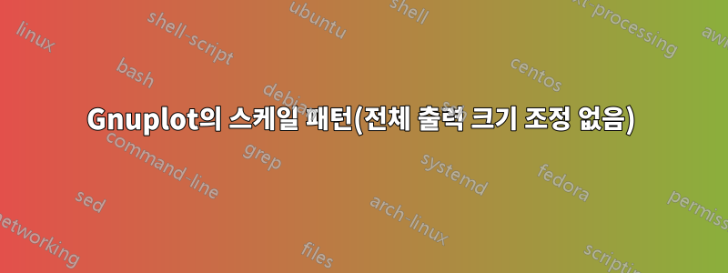 Gnuplot의 스케일 패턴(전체 출력 크기 조정 없음)