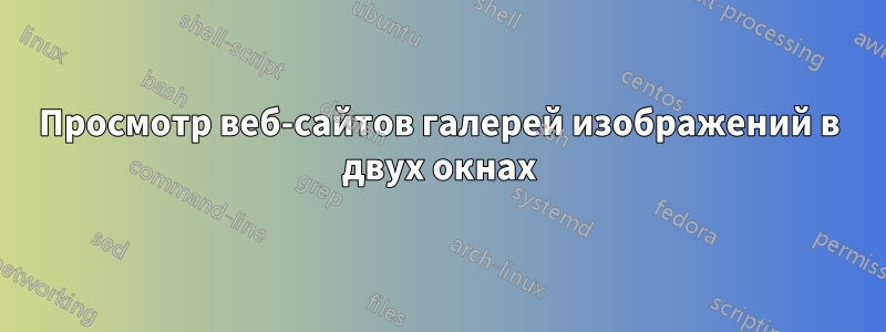 Просмотр веб-сайтов галерей изображений в двух окнах