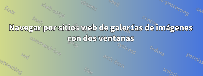 Navegar por sitios web de galerías de imágenes con dos ventanas