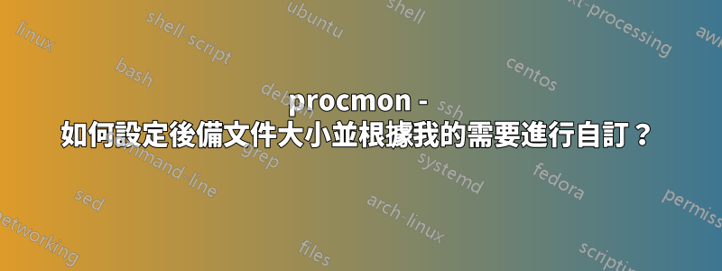 procmon - 如何設定後備文件大小並根據我的需要進行自訂？