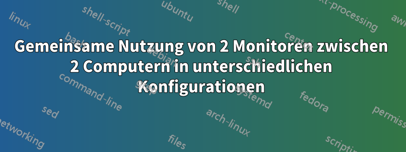 Gemeinsame Nutzung von 2 Monitoren zwischen 2 Computern in unterschiedlichen Konfigurationen