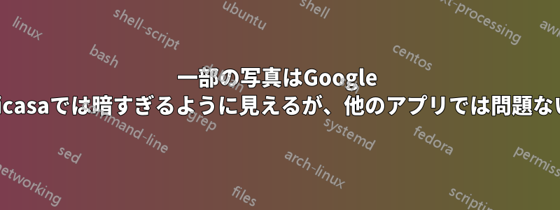 一部の写真はGoogle Picasaでは暗すぎるように見えるが、他のアプリでは問題ない