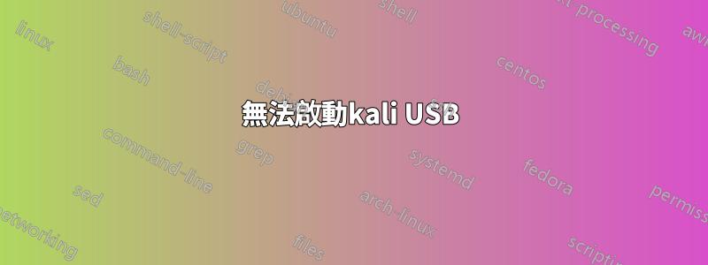 無法啟動kali USB