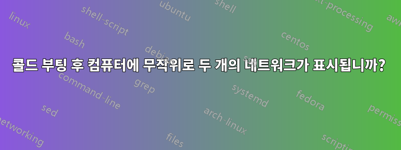 콜드 부팅 후 컴퓨터에 무작위로 두 개의 네트워크가 표시됩니까?