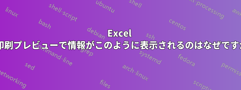 Excel の印刷プレビューで情報がこのように表示されるのはなぜですか?