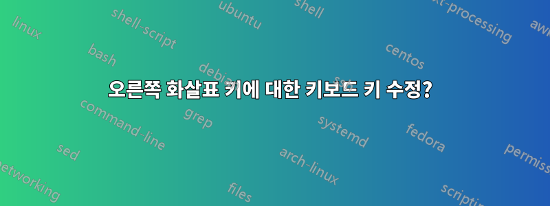 오른쪽 화살표 키에 대한 키보드 키 수정? 