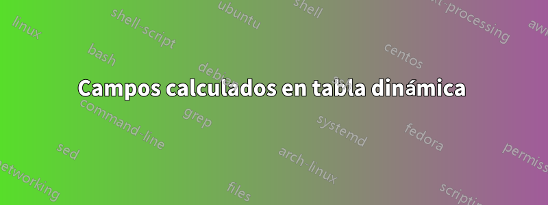 Campos calculados en tabla dinámica