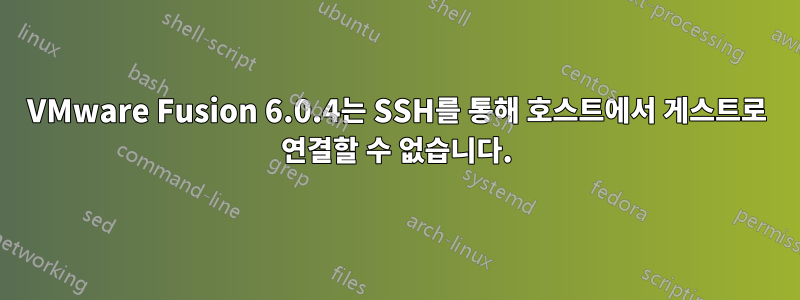 VMware Fusion 6.0.4는 SSH를 통해 호스트에서 게스트로 연결할 수 없습니다.