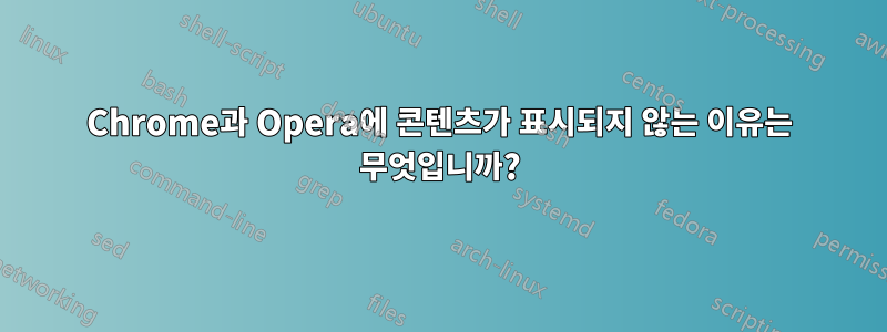 Chrome과 Opera에 콘텐츠가 표시되지 않는 이유는 무엇입니까?