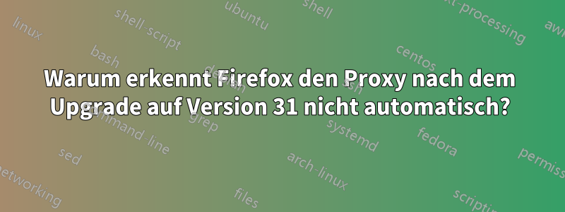 Warum erkennt Firefox den Proxy nach dem Upgrade auf Version 31 nicht automatisch?