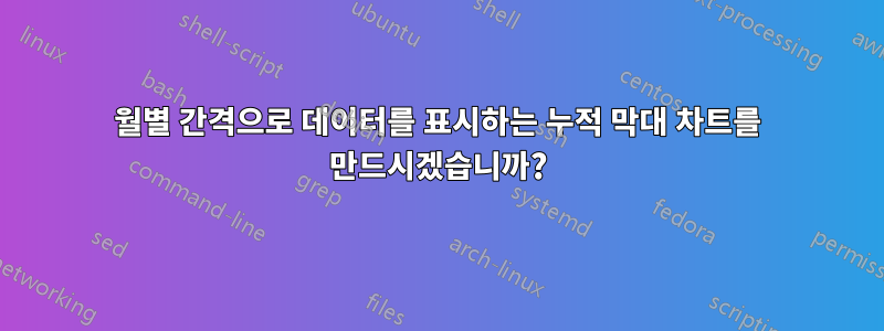 월별 간격으로 데이터를 표시하는 누적 막대 차트를 만드시겠습니까?