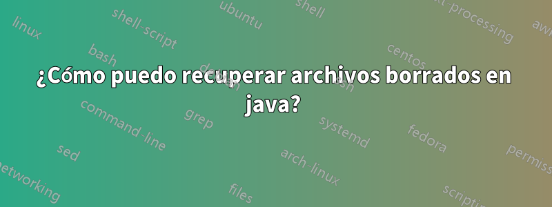 ¿Cómo puedo recuperar archivos borrados en java?