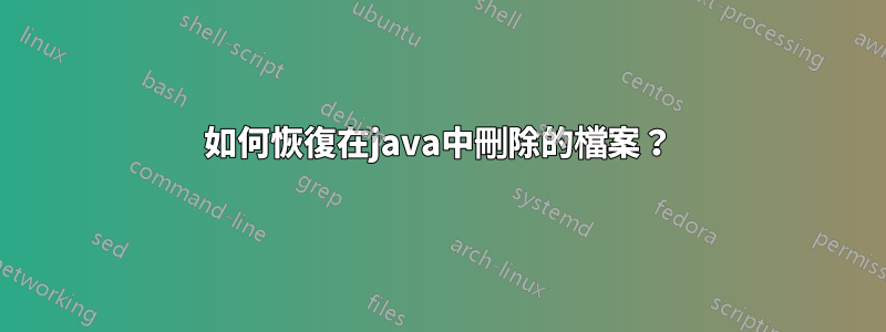 如何恢復在java中刪除的檔案？