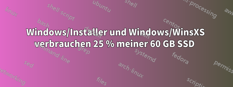 Windows/Installer und Windows/WinsXS verbrauchen 25 % meiner 60 GB SSD 