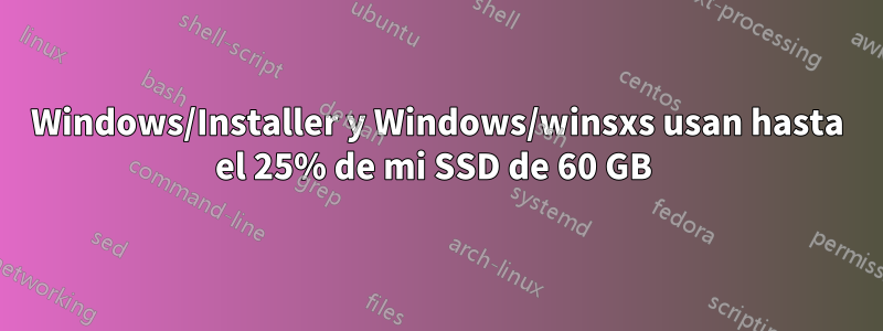 Windows/Installer y Windows/winsxs usan hasta el 25% de mi SSD de 60 GB 