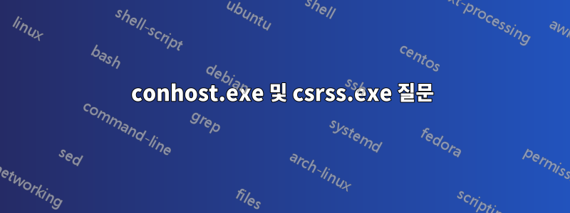 conhost.exe 및 csrss.exe 질문