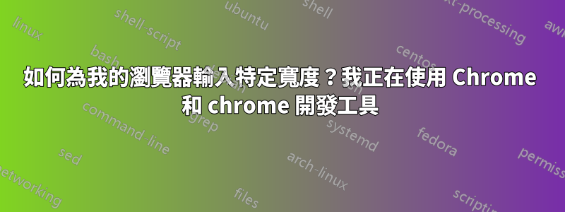 如何為我的瀏覽器輸入特定寬度？我正在使用 Chrome 和 chrome 開發工具