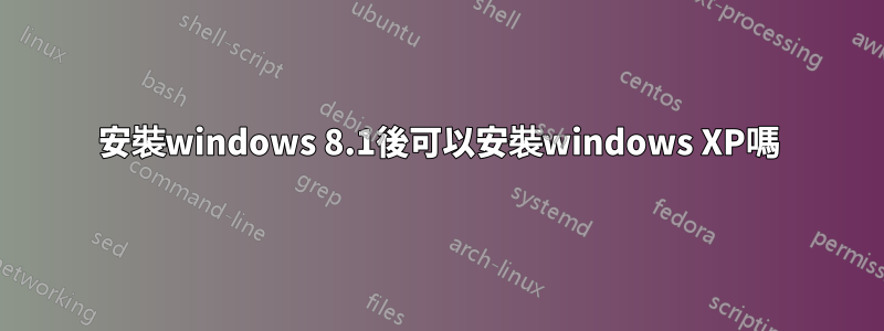 安裝windows 8.1後可以安裝windows XP嗎