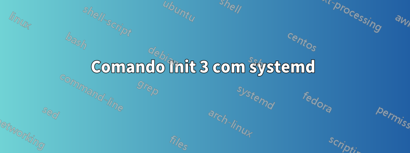 Comando Init 3 com systemd