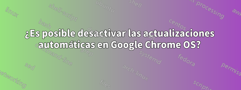 ¿Es posible desactivar las actualizaciones automáticas en Google Chrome OS?