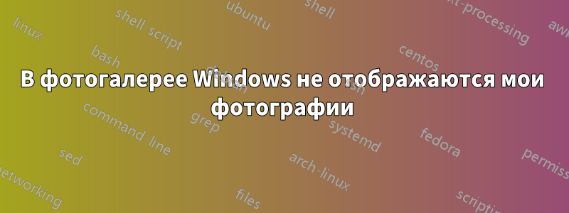 В фотогалерее Windows не отображаются мои фотографии