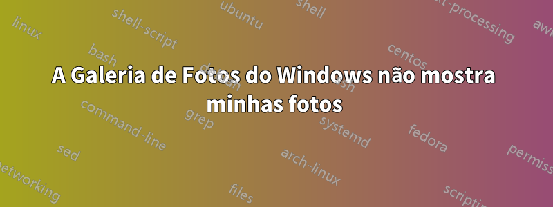 A Galeria de Fotos do Windows não mostra minhas fotos