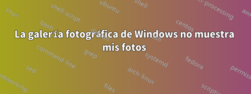 La galería fotográfica de Windows no muestra mis fotos