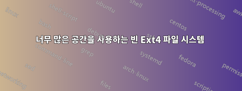 너무 많은 공간을 사용하는 빈 Ext4 파일 시스템