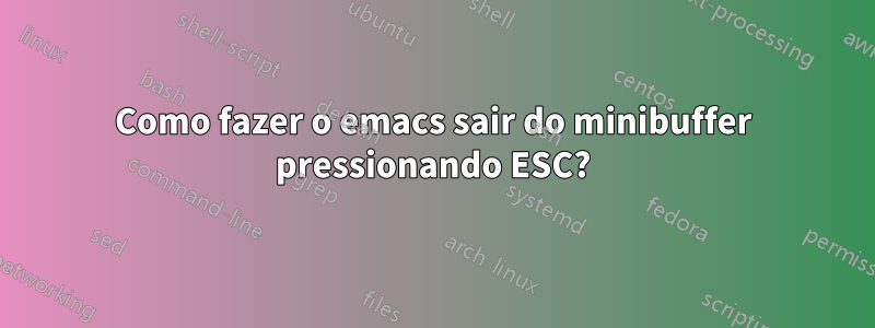 Como fazer o emacs sair do minibuffer pressionando ESC?