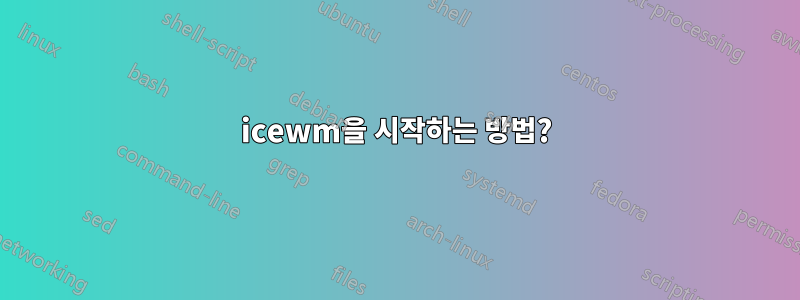 icewm을 시작하는 방법?