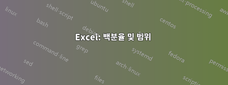 Excel: 백분율 및 범위